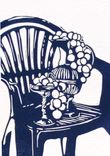 La petite chaise - Bleu de Prusse - Format A6